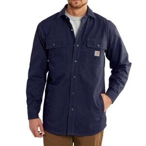 Carhartt‎ FR Full Swing Quick Duck Shirt Jacket Navy Blue 4XL 102682-410 NWT